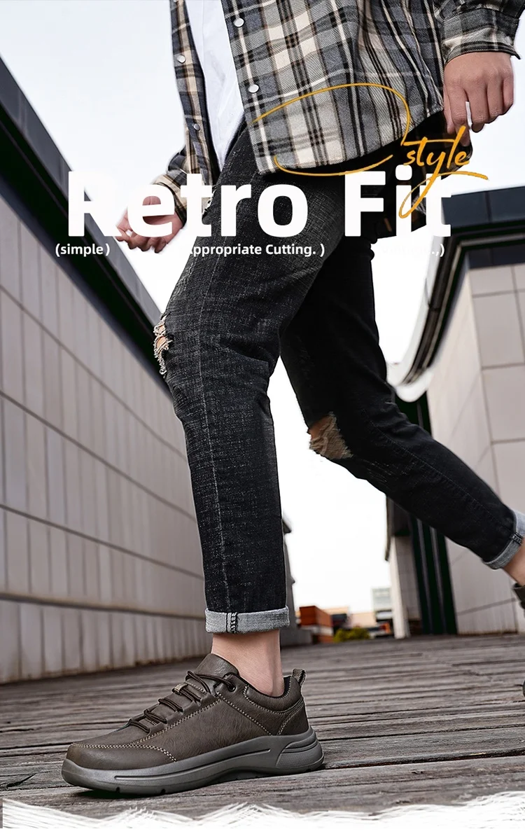 2025 New Men's Leather Casual Shoes Four Seasons Fashion Lightweight Business Shoes Men's Soft Sole Plus Size Men's Shoes 39-48