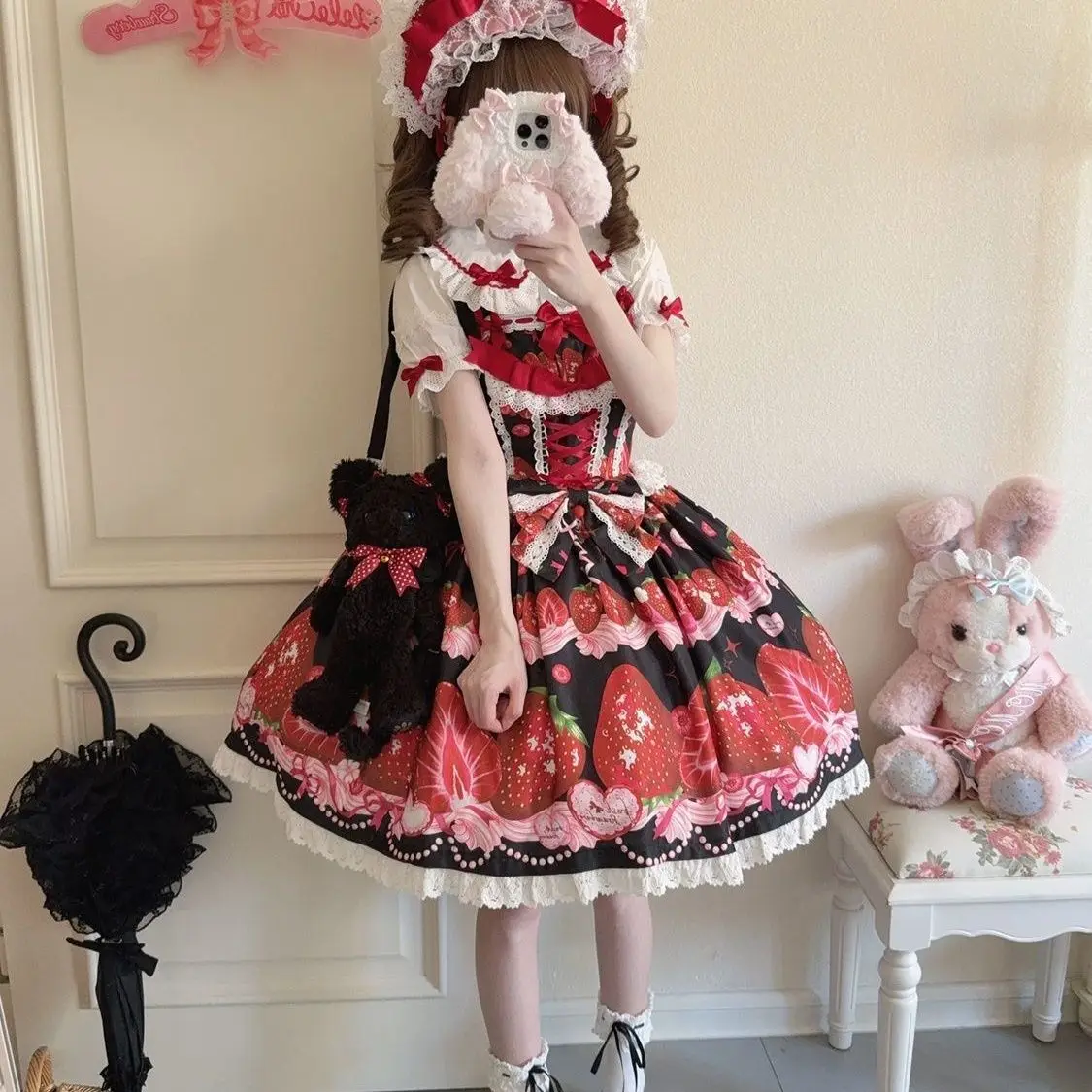 Original design Lolita dress cute jsk suspender dress women's summer long dresses for women