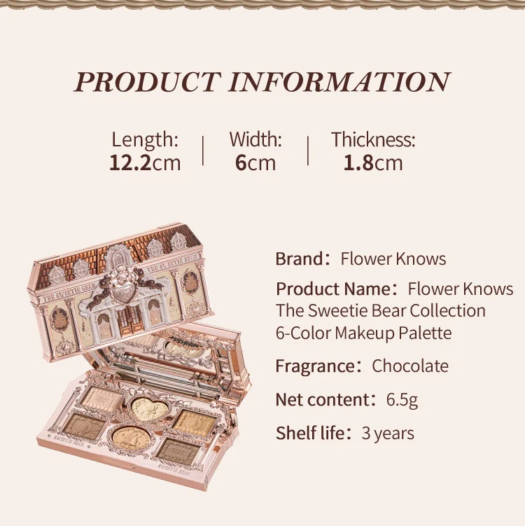Flower Knows The Sweetie Bear Collection 6-Color Makeup Palette