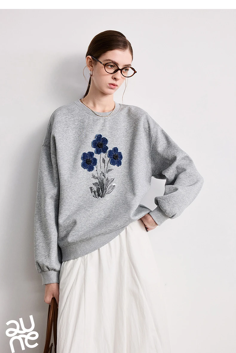 TOYOUTH Women Cotton Sweatshirt 2026 Spring New Knit Striped Turn-Down Collar Loose Unique Stylish Top