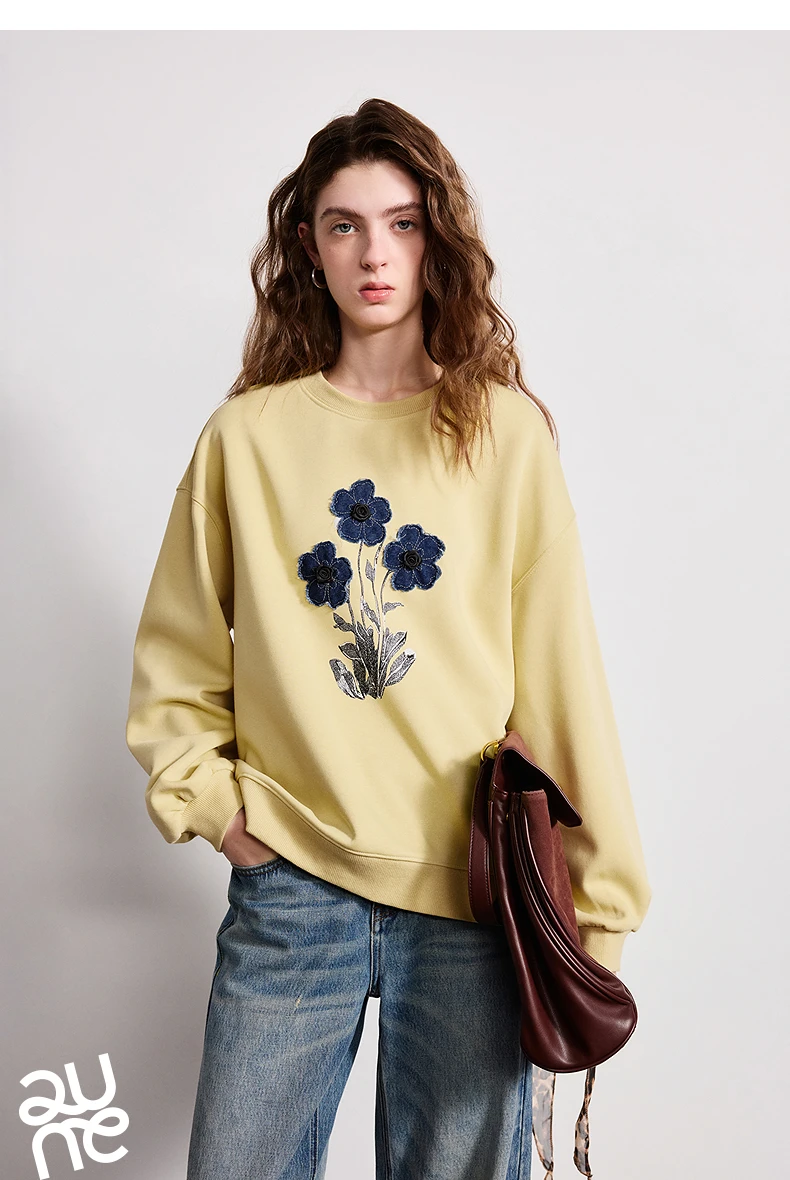 TOYOUTH Women Cotton Sweatshirt 2026 Spring New Knit Striped Turn-Down Collar Loose Unique Stylish Top
