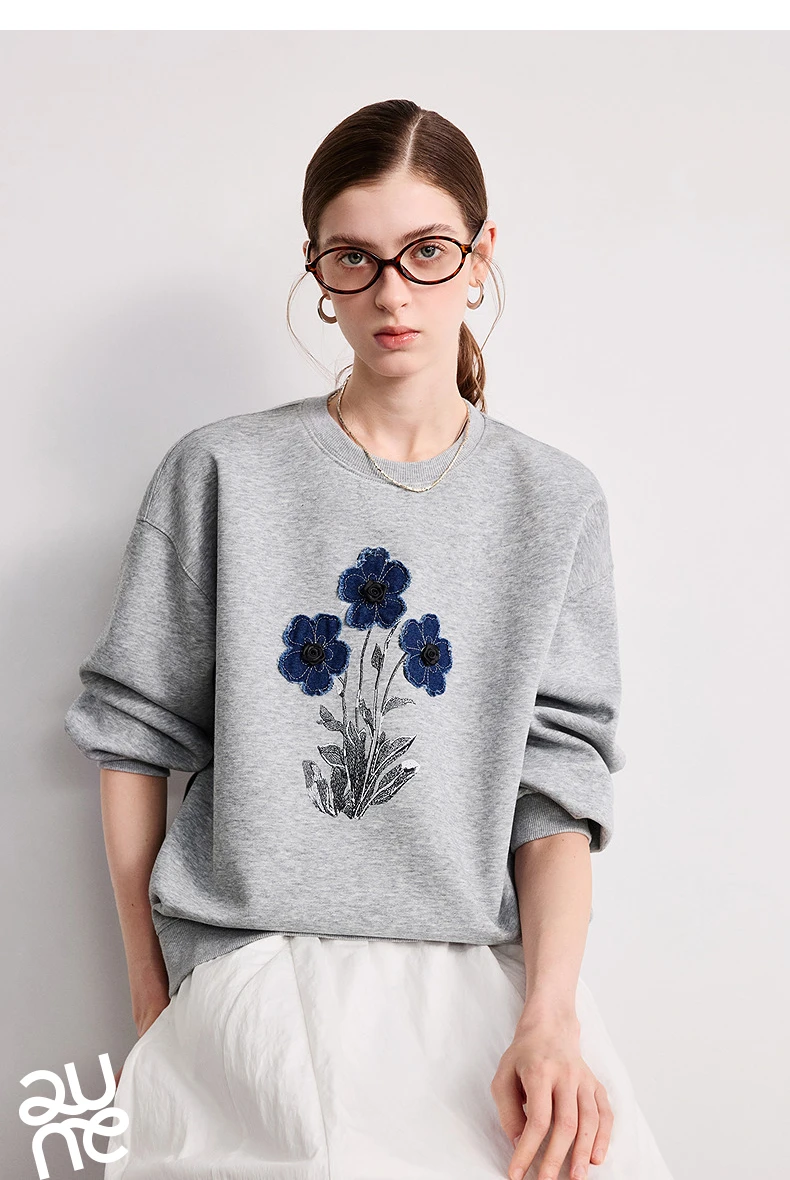 TOYOUTH Women Cotton Sweatshirt 2026 Spring New Knit Striped Turn-Down Collar Loose Unique Stylish Top