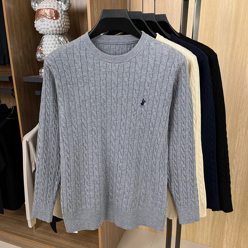 Designer Brand Pony Embroidery Fashion Sweater Men Classic Paul Fashion Jacquard Autumn/Winter Round Neck Warm Knitted Pullover