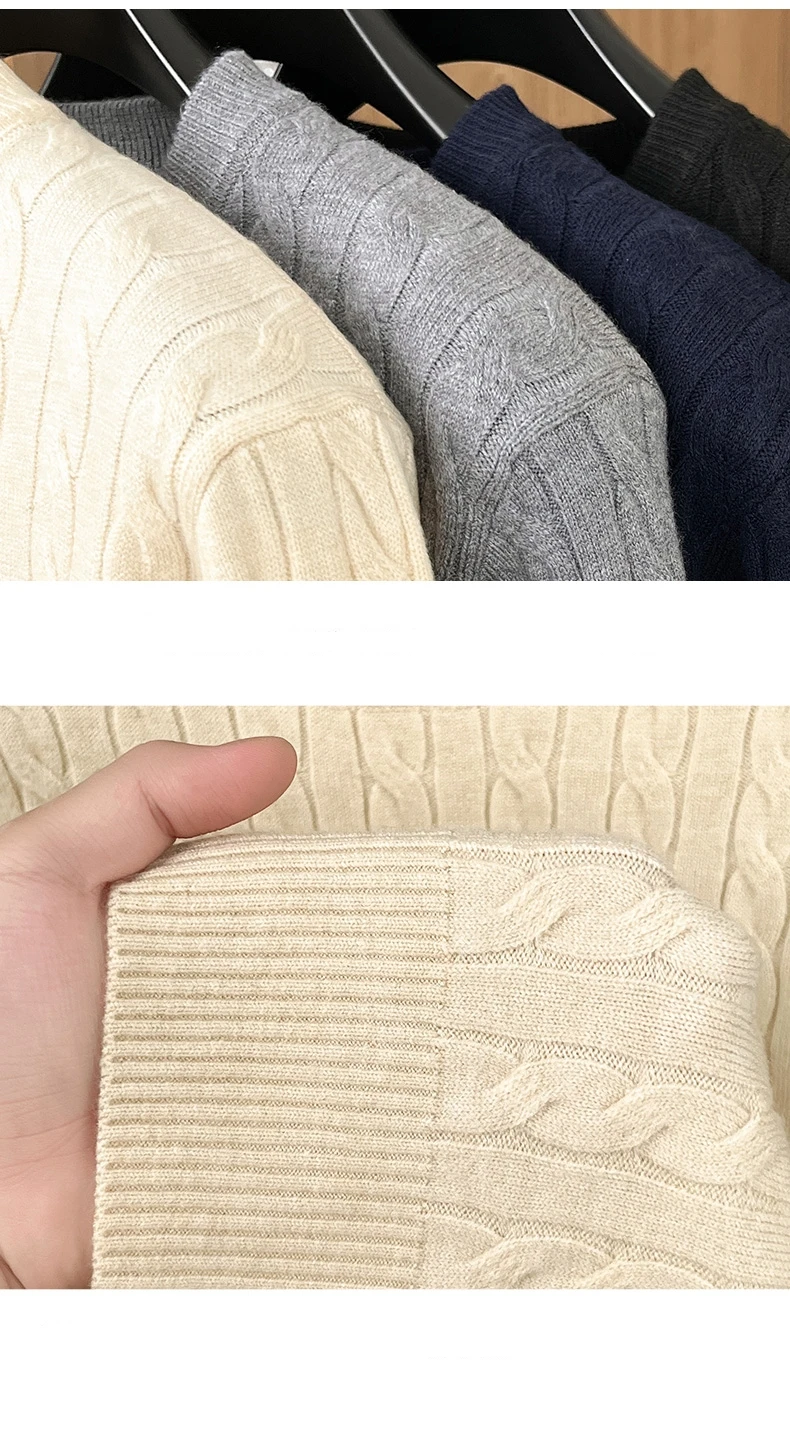 Designer Brand Pony Embroidery Fashion Sweater Men Classic Paul Fashion Jacquard Autumn/Winter Round Neck Warm Knitted Pullover