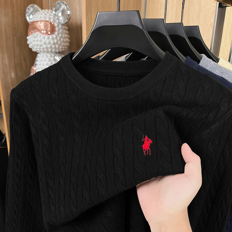 Designer Brand Pony Embroidery Fashion Sweater Men Classic Paul Fashion Jacquard Autumn/Winter Round Neck Warm Knitted Pullover