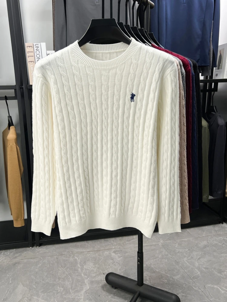 Designer Brand Pony Embroidery Fashion Sweater Men Classic Paul Fashion Jacquard Autumn/Winter Round Neck Warm Knitted Pullover
