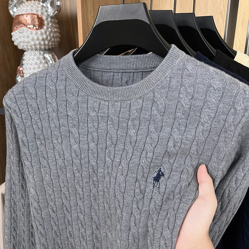 Designer Brand Pony Embroidery Fashion Sweater Men Classic Paul Fashion Jacquard Autumn/Winter Round Neck Warm Knitted Pullover