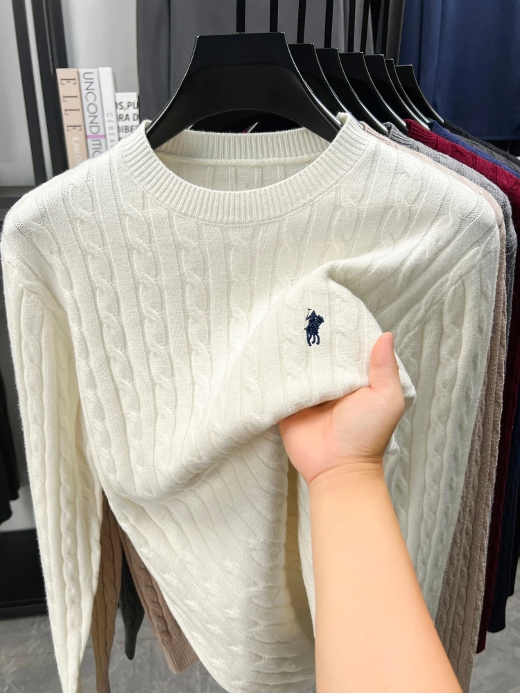 Designer Brand Pony Embroidery Fashion Sweater Men Classic Paul Fashion Jacquard Autumn/Winter Round Neck Warm Knitted Pullover