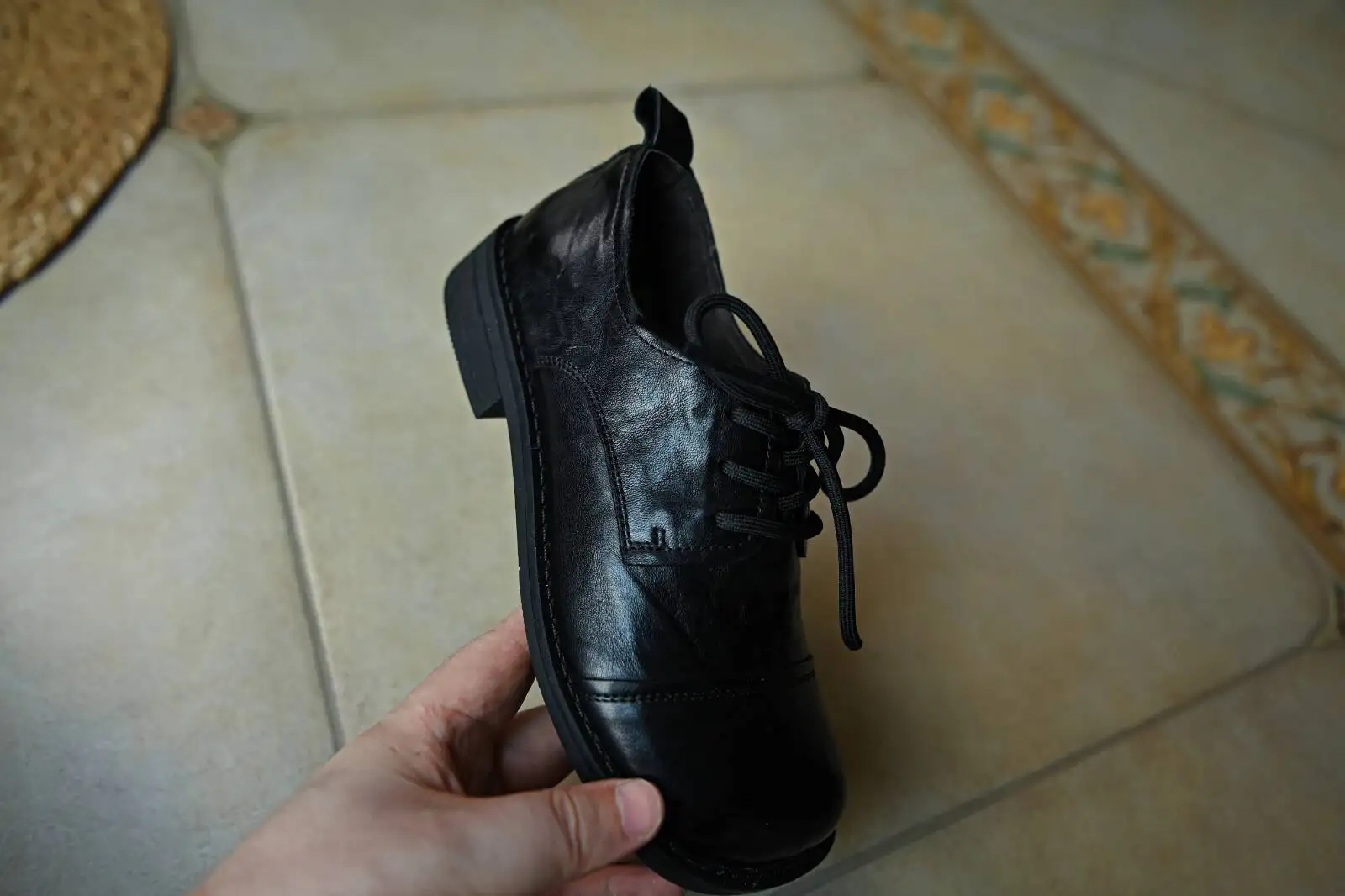 Women's cow leather carving British style lace-up flats oxfords high quality soft comfortable Genuine Leather shoes woman