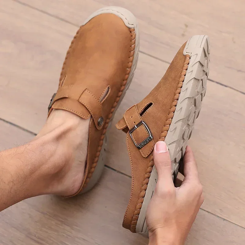 High Quality Semi Slip Shoes 2026 Arrival Men's Leather Shoes Comfortable and Casual Loafers Breathable Outdoor Walking Shoes