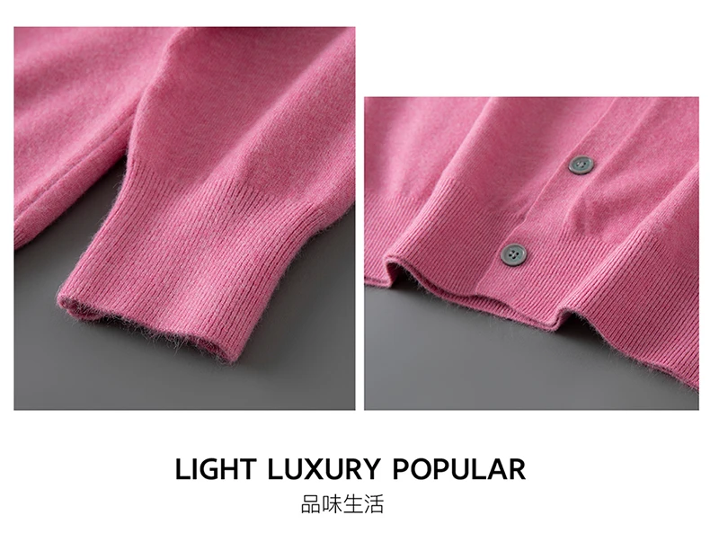 100% wool knitted round neck cardigan men's sweater small coat early autumn new long sleeve loose outside.
