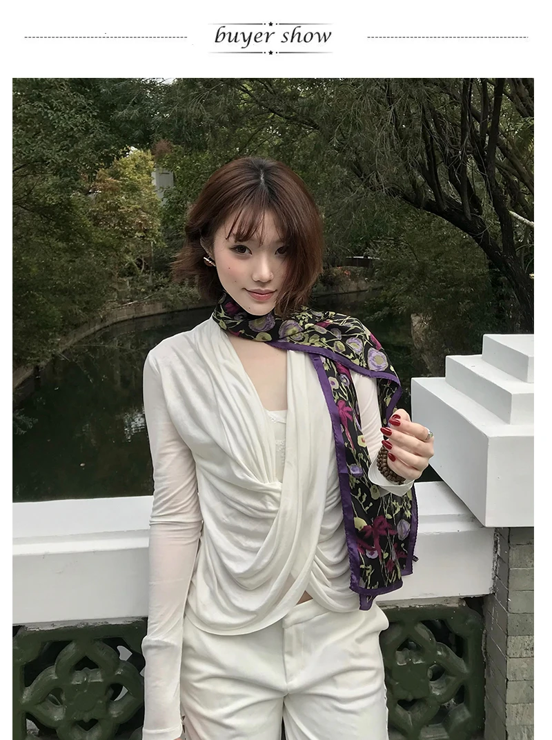 Karrram Japanese Y2k Cross Tops Trashy 2000s Style V-neck Long Sleeve T-shirt Vintage Harajuku White Irregular Tops American 90s