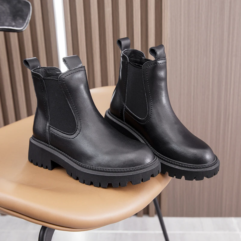 AIYUQI Women's Chelsea Boots Genuine Leather New Autumn Winter Fashion Women's Ankle Boots Retro Winter Boots Ladies WHSLE MTO
