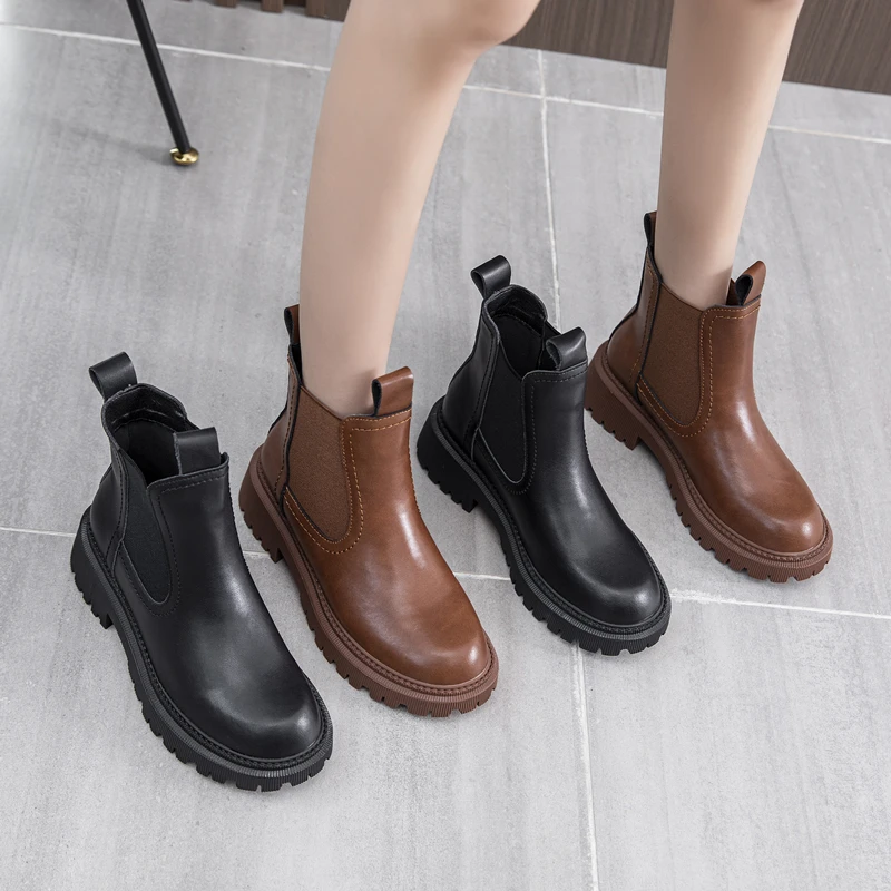 AIYUQI Women's Chelsea Boots Genuine Leather New Autumn Winter Fashion Women's Ankle Boots Retro Winter Boots Ladies WHSLE MTO