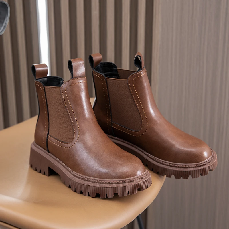 AIYUQI Women's Chelsea Boots Genuine Leather New Autumn Winter Fashion Women's Ankle Boots Retro Winter Boots Ladies WHSLE MTO