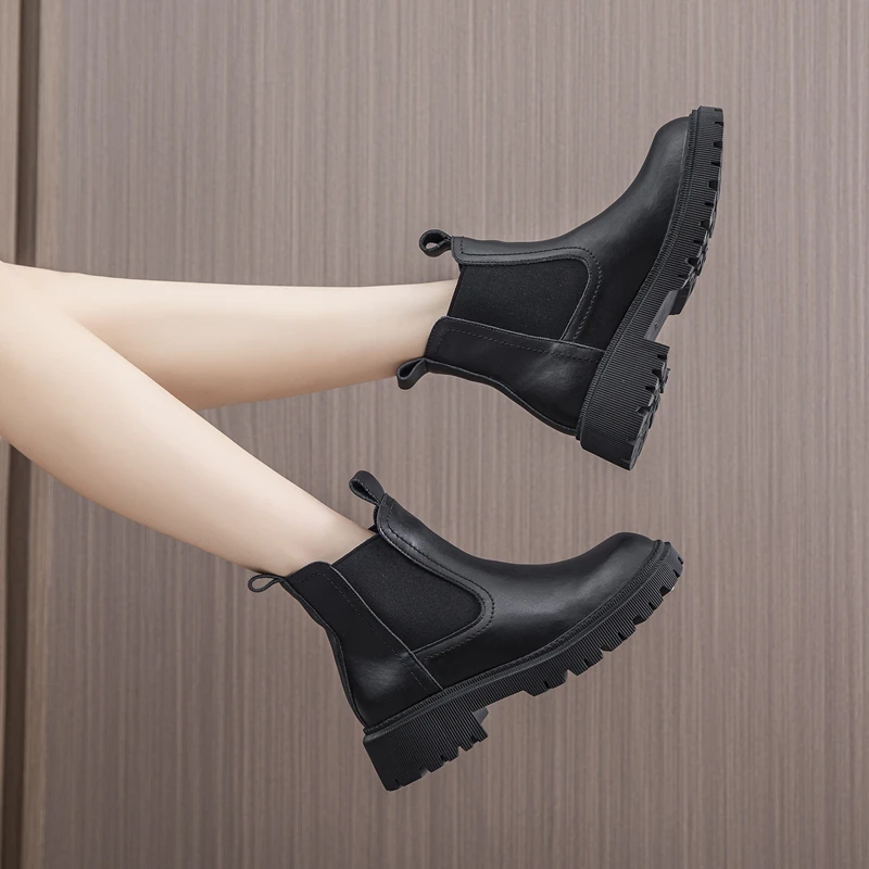 AIYUQI Women's Chelsea Boots Genuine Leather New Autumn Winter Fashion Women's Ankle Boots Retro Winter Boots Ladies WHSLE MTO