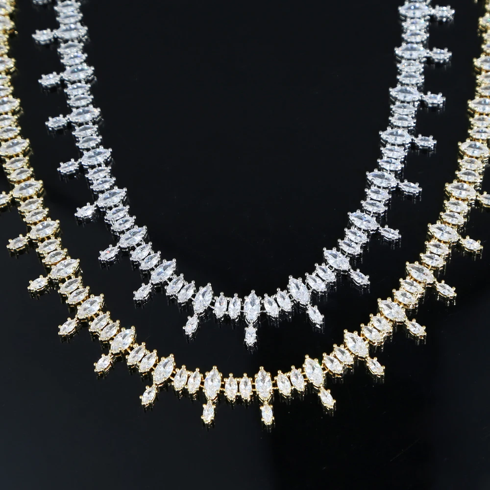 2025 New Iced Out Bling 5A CZ Tennis Choker Necklace For Women Fashion Sparking Oval Shape Cubic Zirconia Multi Layers Jewelry