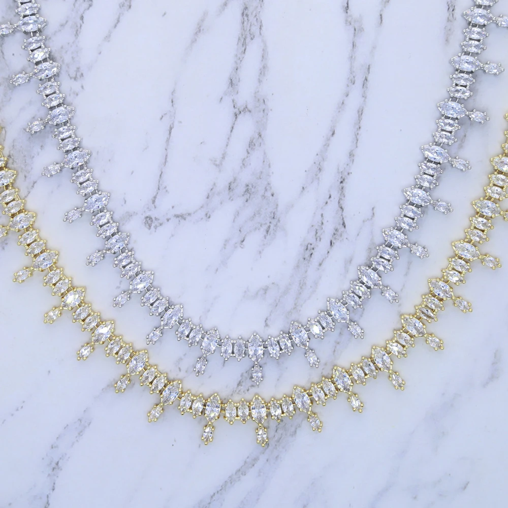 2025 New Iced Out Bling 5A CZ Tennis Choker Necklace For Women Fashion Sparking Oval Shape Cubic Zirconia Multi Layers Jewelry