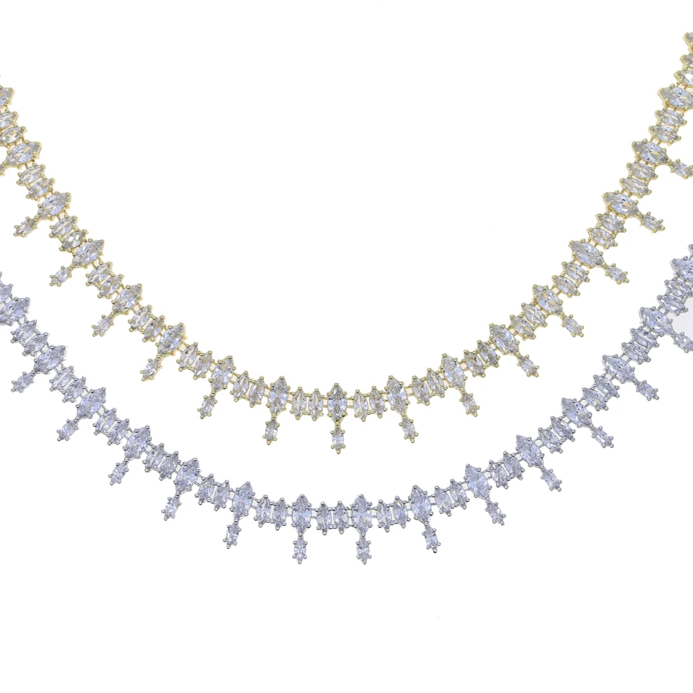 2025 New Iced Out Bling 5A CZ Tennis Choker Necklace For Women Fashion Sparking Oval Shape Cubic Zirconia Multi Layers Jewelry