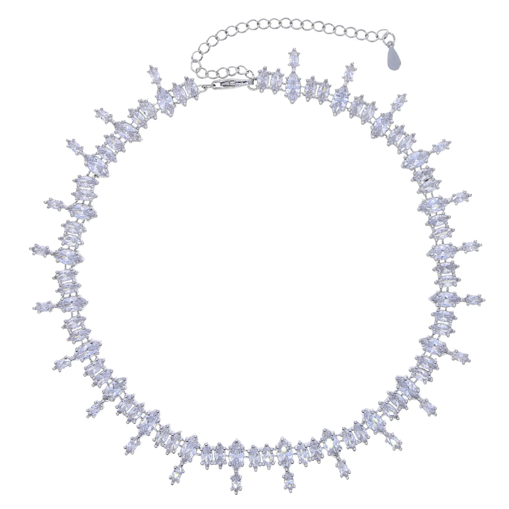 2025 New Iced Out Bling 5A CZ Tennis Choker Necklace For Women Fashion Sparking Oval Shape Cubic Zirconia Multi Layers Jewelry