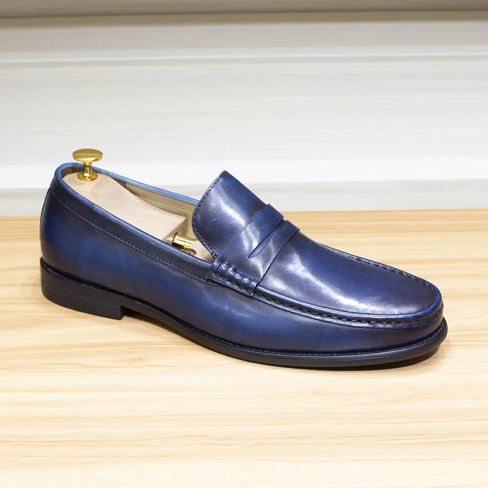 Luxury Genuine Leather Men's Penny Loafers Casual Office Business Dress Shoes Fashion Party Wedding Formal Male Footwear