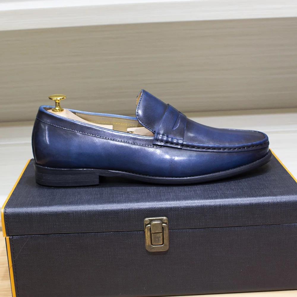Luxury Genuine Leather Men's Penny Loafers Casual Office Business Dress Shoes Fashion Party Wedding Formal Male Footwear