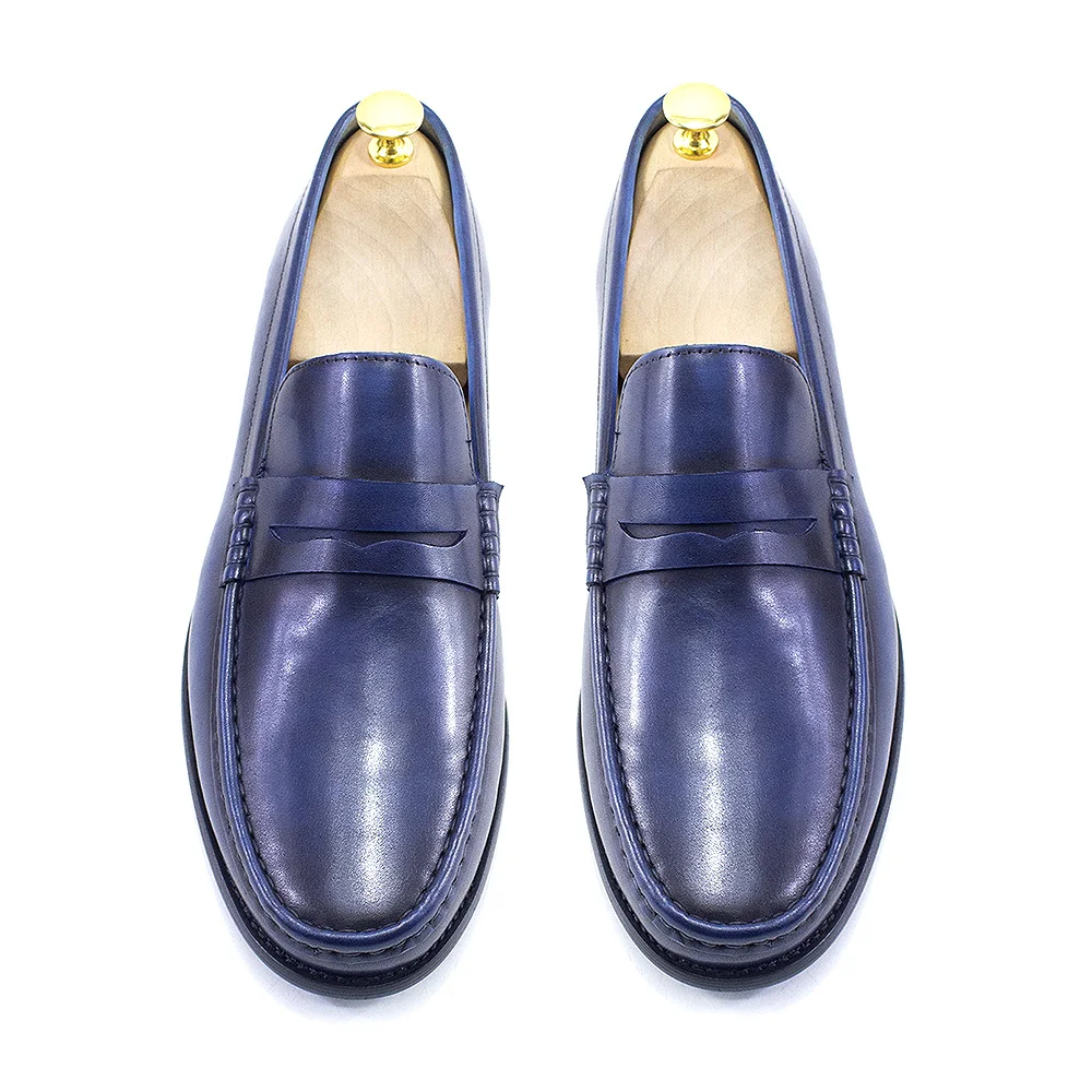 Luxury Genuine Leather Men's Penny Loafers Casual Office Business Dress Shoes Fashion Party Wedding Formal Male Footwear