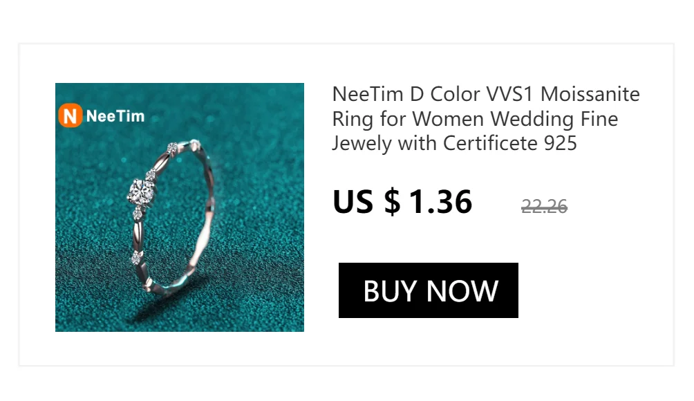 NeeTim 1CT Moissanite Sparkling Necklace For Woman Pendant 925 Silver Plated with White Gold Chains Party Bridal Fine Jewelry