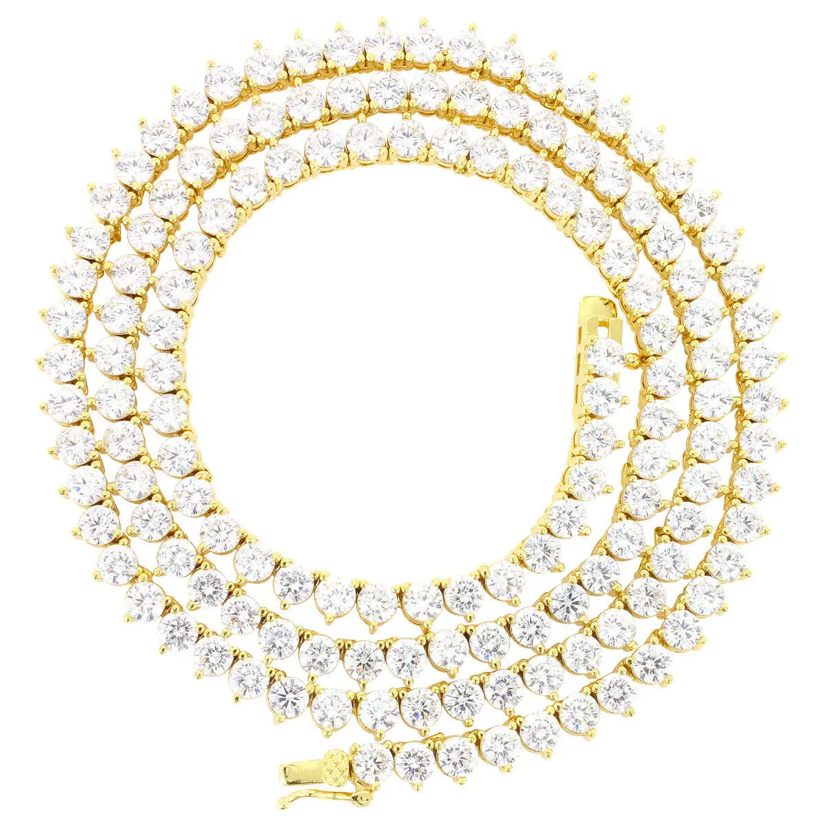 3MM 3 Prong CZ Tennis Chain Necklace For Women Iced Out Bling 5A Cubic Zirconia Classic Female Choker 16" 18"