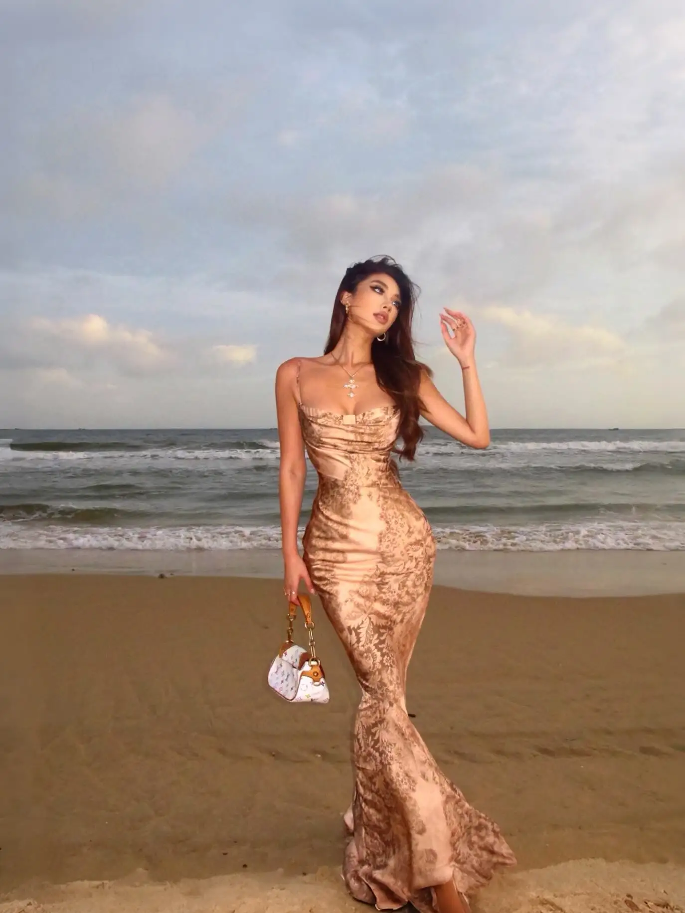 Suninheart Summer Spaghetti Strap Floral Print Party Dresses Elegant Maxi Bodycon Wedding Guest Holiday Dress New In Dress 2023