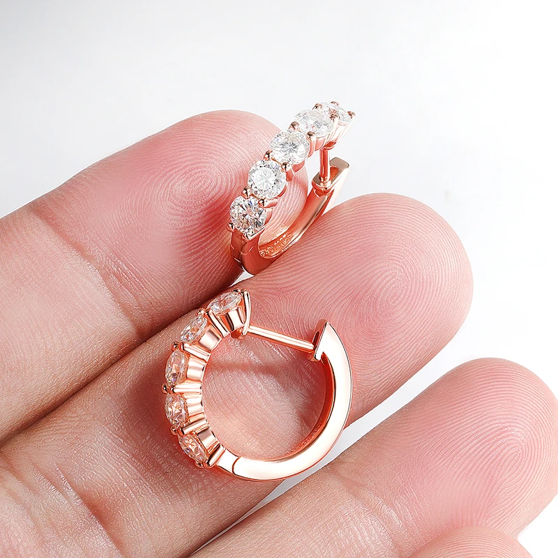 Smyoue Each 0.2CT 3.5mm Certified All Moissanite Hoop Earrings for Women Classic Sparkly Bridal Jewelry Pure 925 Plated 18K