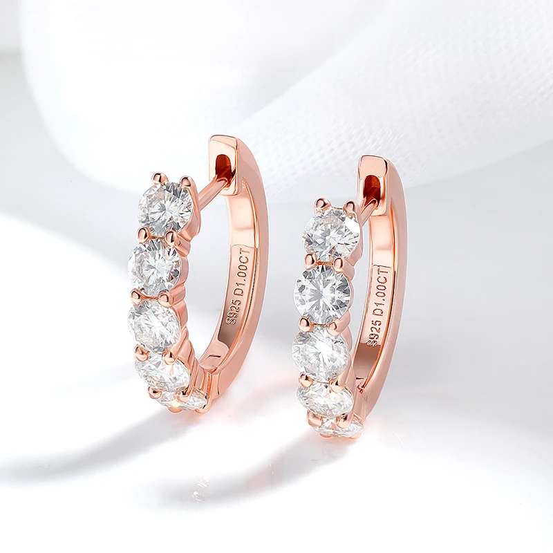 Smyoue Each 0.2CT 3.5mm Certified All Moissanite Hoop Earrings for Women Classic Sparkly Bridal Jewelry Pure 925 Plated 18K