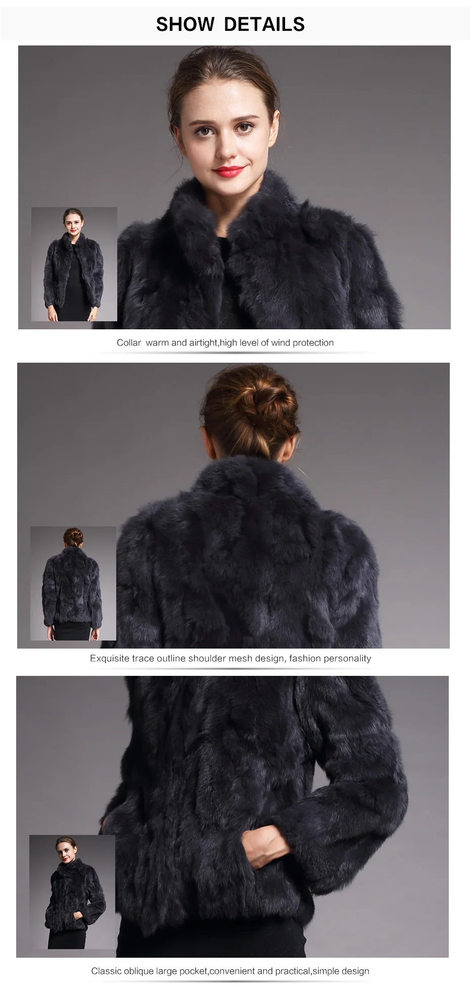 QUEENTINA Real Rabbit Fur Coat Woman Luxury Fashion Leather Autumn Winter Jacket Whole Skin 2023 For Female Natural Feather