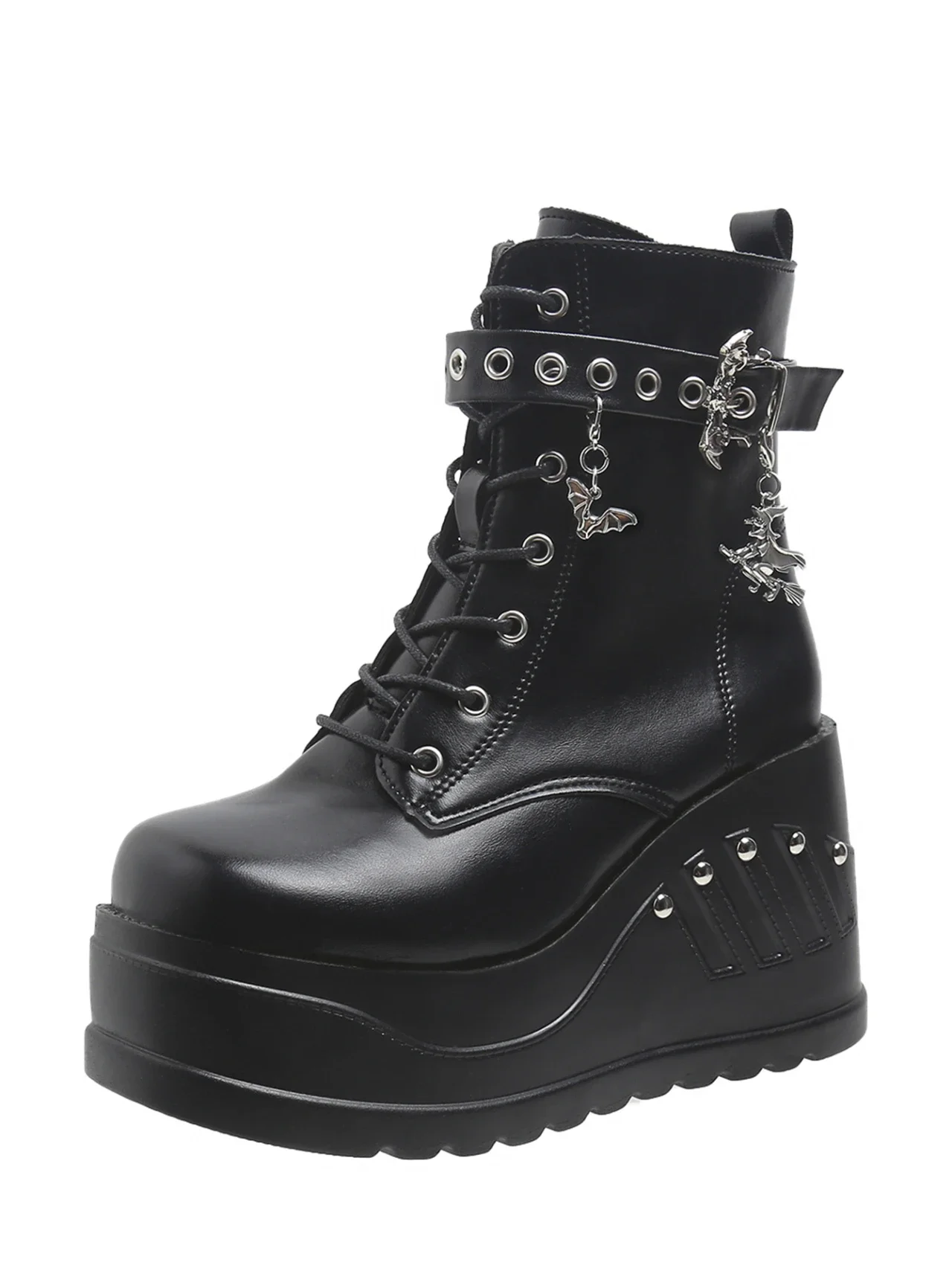 2024 New Boots for Women Fashion Hot Sale Punk Goth Platform Heels Wedge Women's Boots Casual Goth Punk Size 43 Women's Shoes