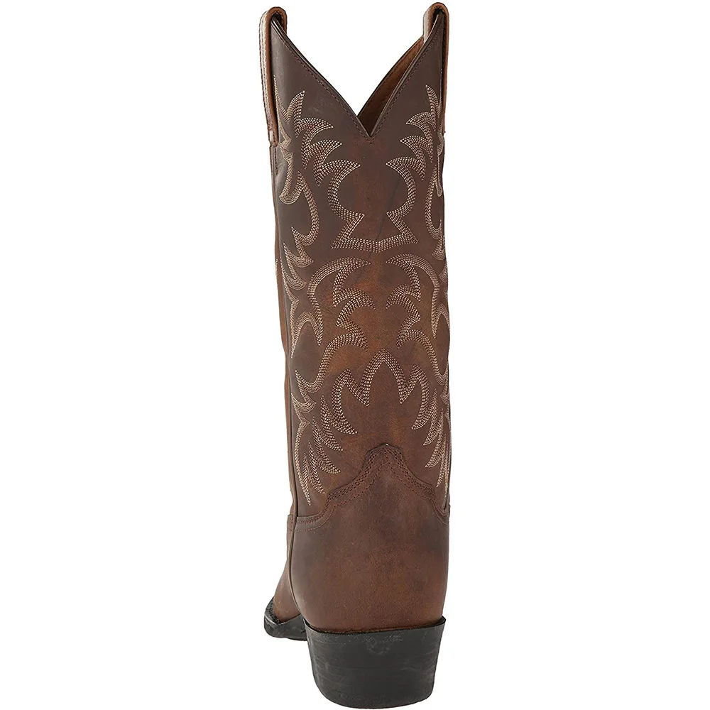 Mid-calf Western Boots Men Black Brown Cowboy Boots Handmade Leather Shoes New Punk Man Women Unisex Riding Boots