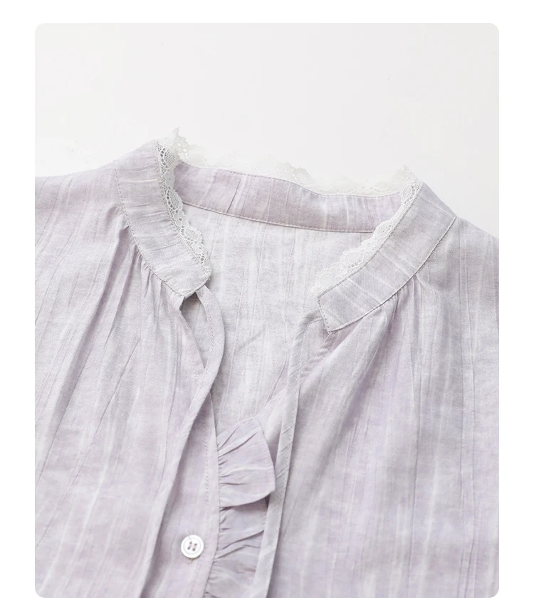 CHIC VEN Women Shirt Single Breasted V-neck Loose Casual Long Sleeve New Stand Up Collar Coat Female Blouse Spring Autumn 2025