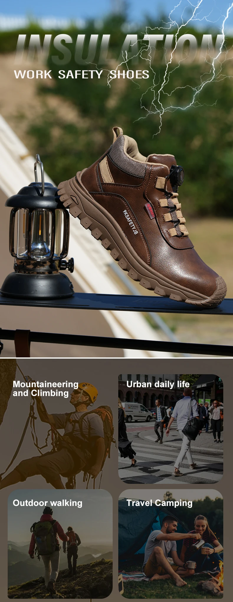 Rotating Button Indestructible Shoes Safety Boots Men Steel Toe Work Boots Waterproof Non-slip Puncture-Proof Protective Shoes