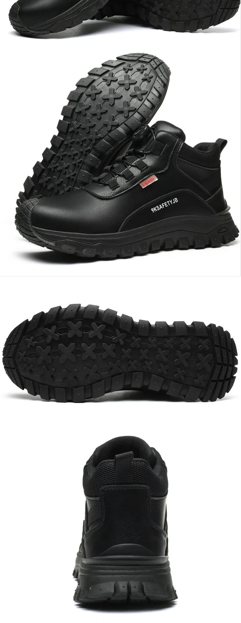 Rotating Button Indestructible Shoes Safety Boots Men Steel Toe Work Boots Waterproof Non-slip Puncture-Proof Protective Shoes