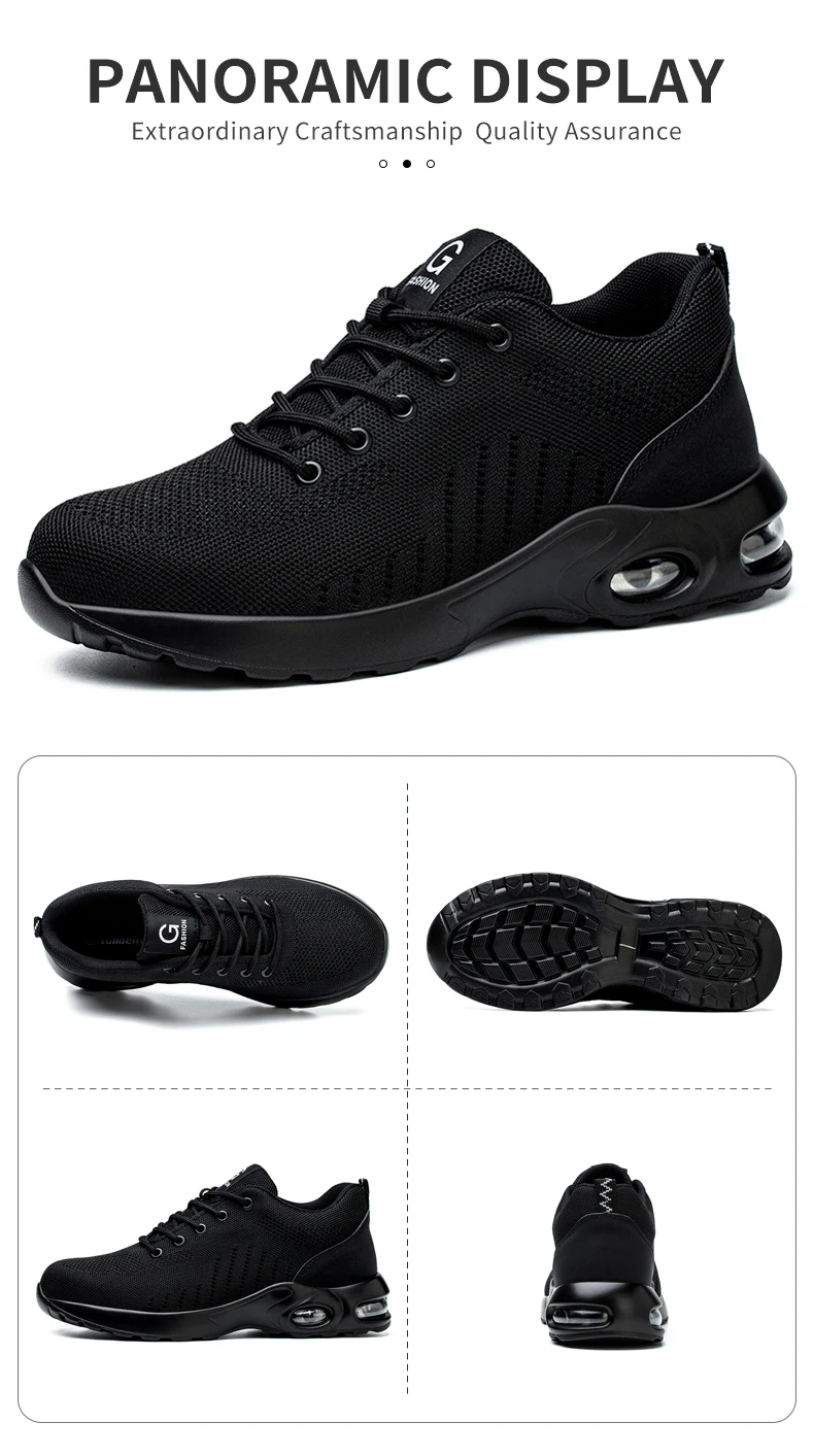 Air Cushion Work Safety Shoes For Men Women Breathable Work Sneakers Steel Toe Shoes Anti-puncture Safety Protective Shoe