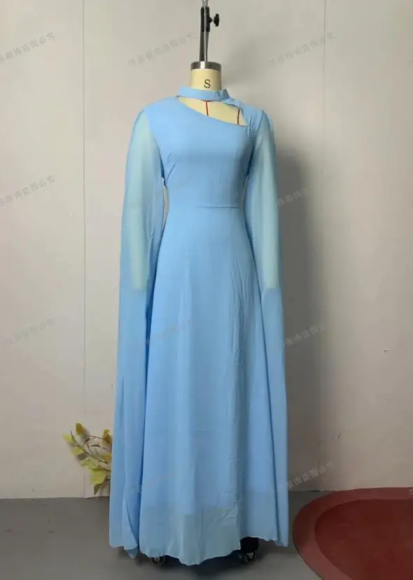 Party Dresses Women Long Dress Round Collar Solid Color Lace Up Tight Waist A Line 2025 Female Vestidos Temperament Maxi Gown