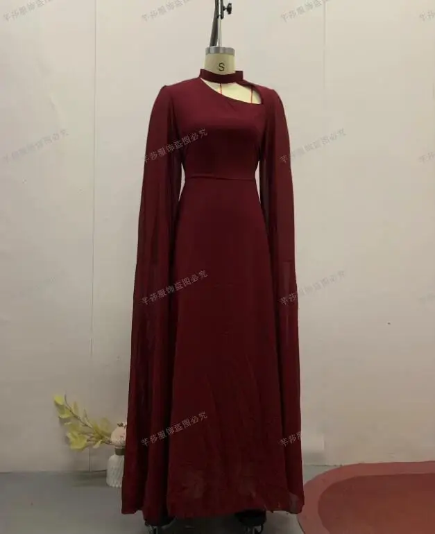 Party Dresses Women Long Dress Round Collar Solid Color Lace Up Tight Waist A Line 2025 Female Vestidos Temperament Maxi Gown