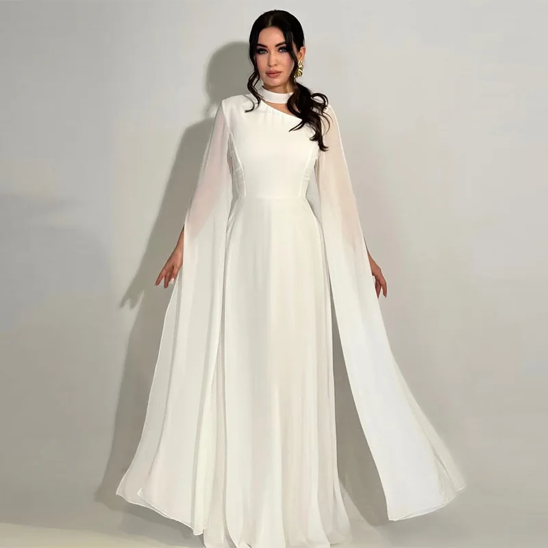 Party Dresses Women Long Dress Round Collar Solid Color Lace Up Tight Waist A Line 2025 Female Vestidos Temperament Maxi Gown