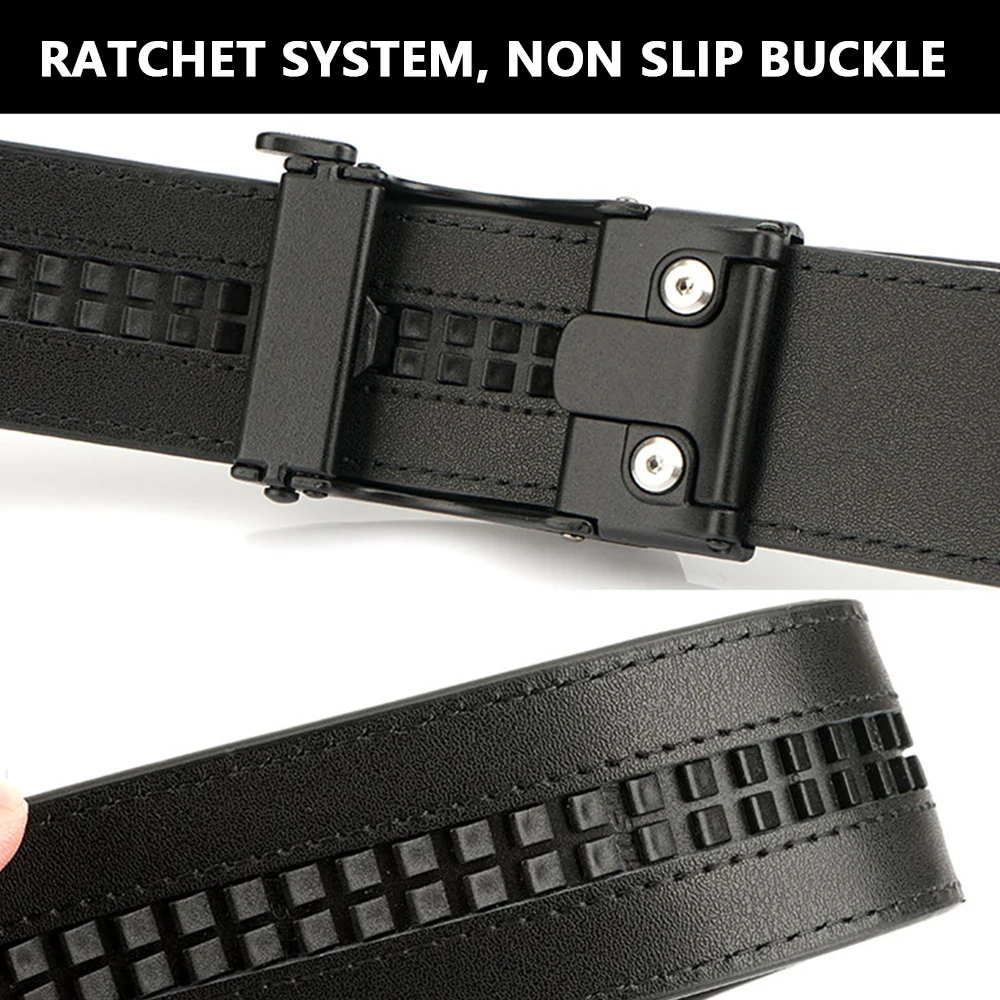 TUSHI Genuine Leather Tactical Belt Luxury Automatic Buckle Belt for Men Belt Designer Belts Men High Quality IPSC Girdle Male