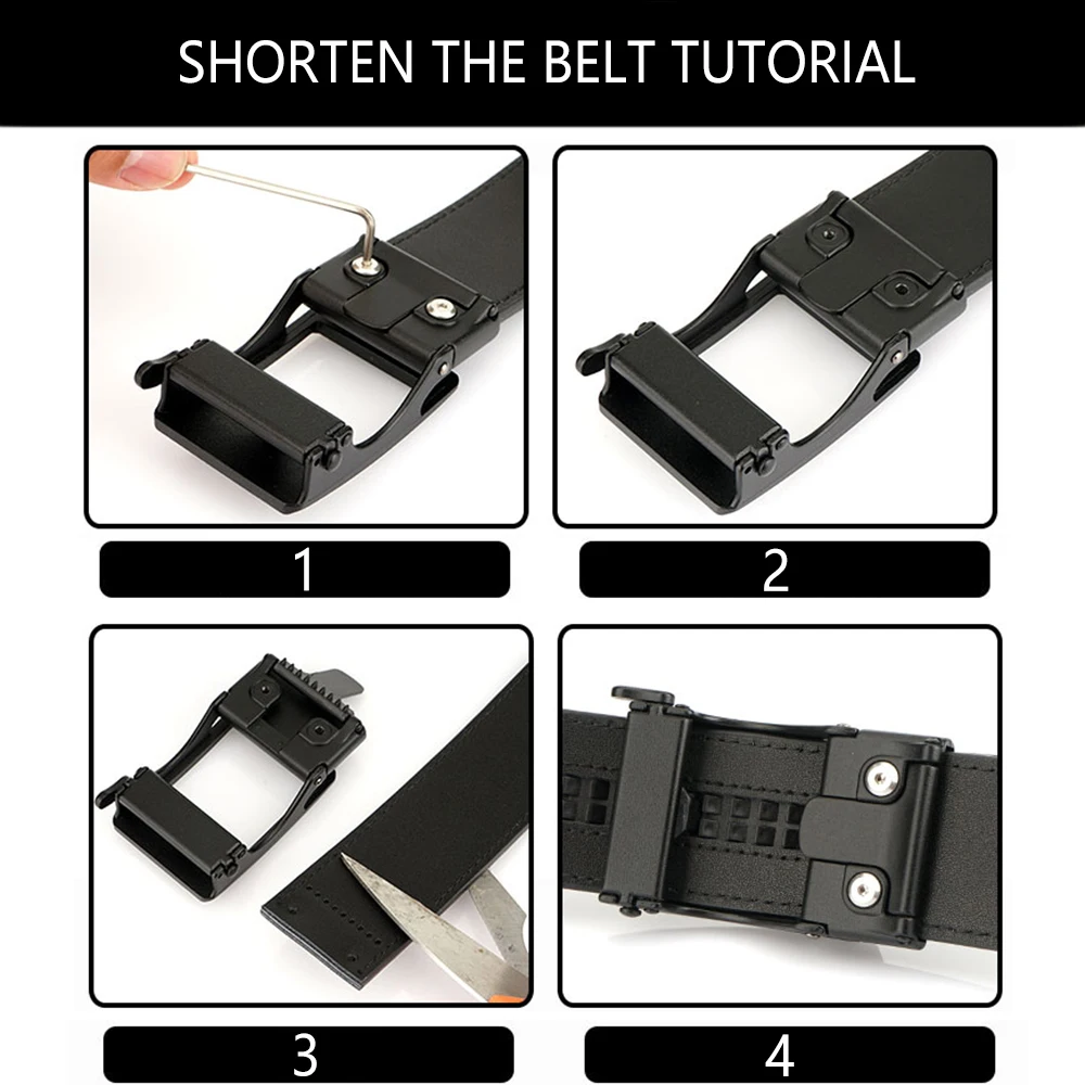 TUSHI Genuine Leather Tactical Belt Luxury Automatic Buckle Belt for Men Belt Designer Belts Men High Quality IPSC Girdle Male