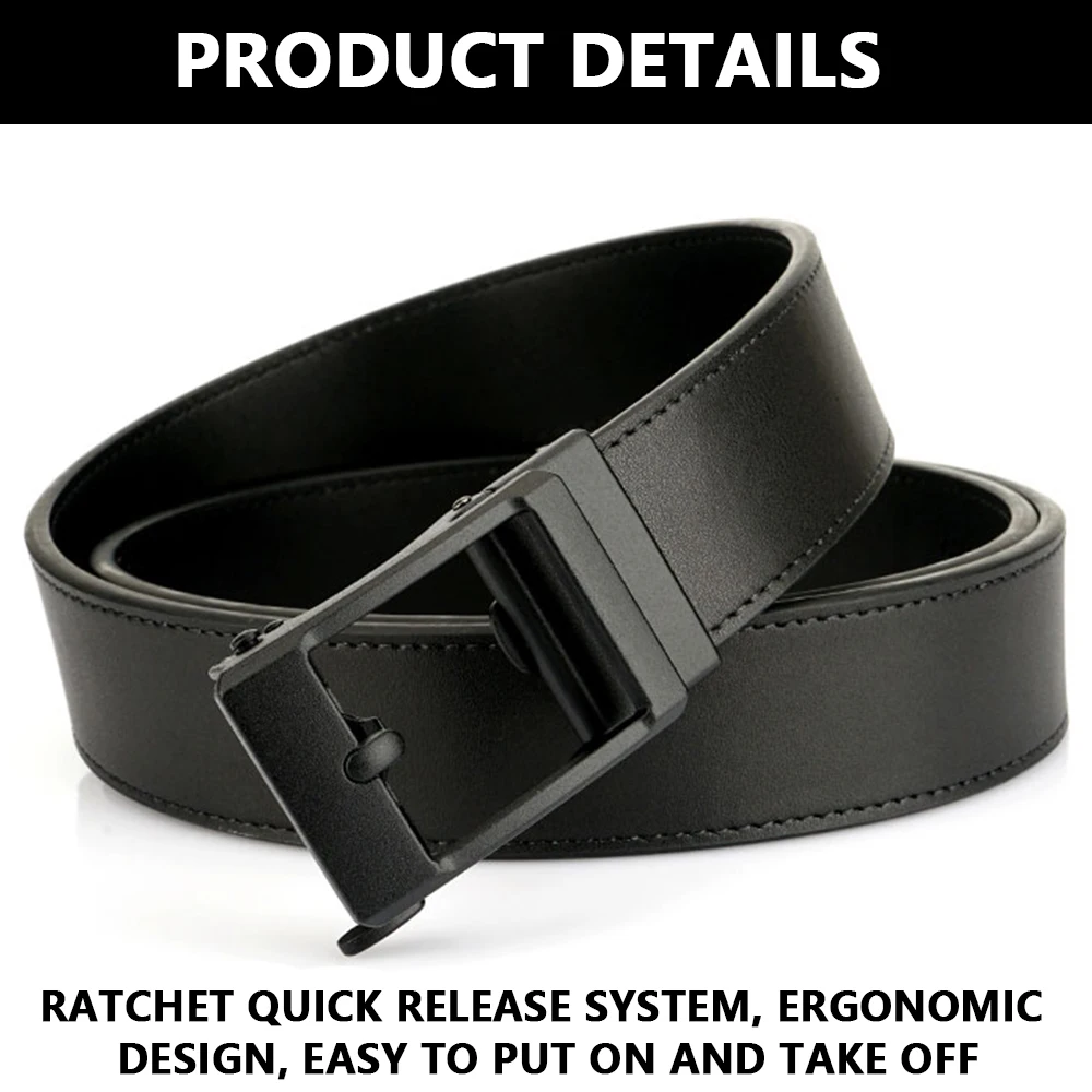TUSHI Genuine Leather Tactical Belt Luxury Automatic Buckle Belt for Men Belt Designer Belts Men High Quality IPSC Girdle Male