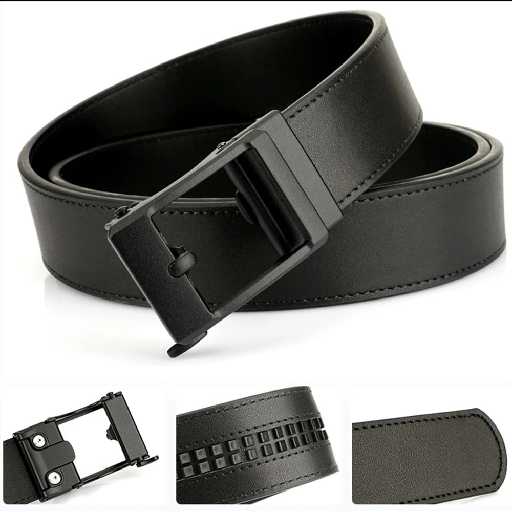 TUSHI Genuine Leather Tactical Belt Luxury Automatic Buckle Belt for Men Belt Designer Belts Men High Quality IPSC Girdle Male
