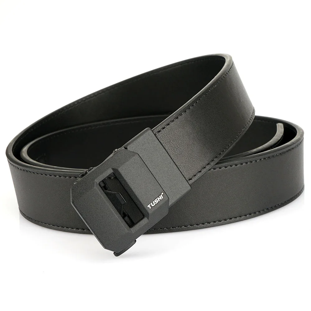 TUSHI Genuine Leather Tactical Belt Luxury Automatic Buckle Belt for Men Belt Designer Belts Men High Quality IPSC Girdle Male