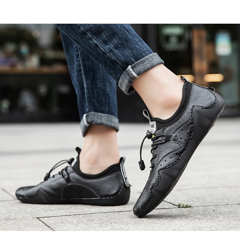 Leather Casual Sneakers for Men Driving Shoes 2024 New Fashion In Waterproof Men Doug Luxury Dress Loafers Shoes Footwear 