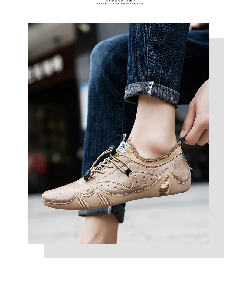 Leather Casual Sneakers for Men Driving Shoes 2024 New Fashion In Waterproof Men Doug Luxury Dress Loafers Shoes Footwear 