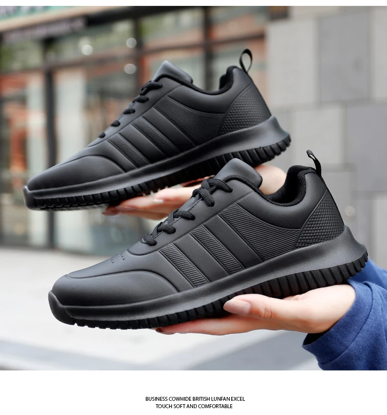 Couple causal Chef Shoes four Season new Lightweight Soft Sole Comfort Oil proof Men and Women's Chef Business Work Leather Shoe
